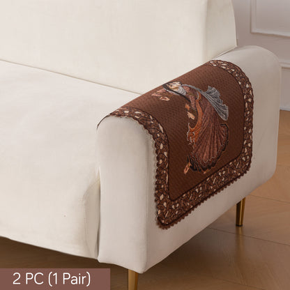 HeavenHue Fleece Soft Touch Quilted Sofa Cover Set Washable Sofa Panel for Seat & Back - Nritya Echo