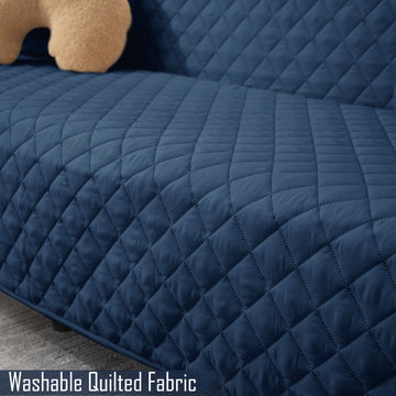 Washable quilted fabric sofa cover
