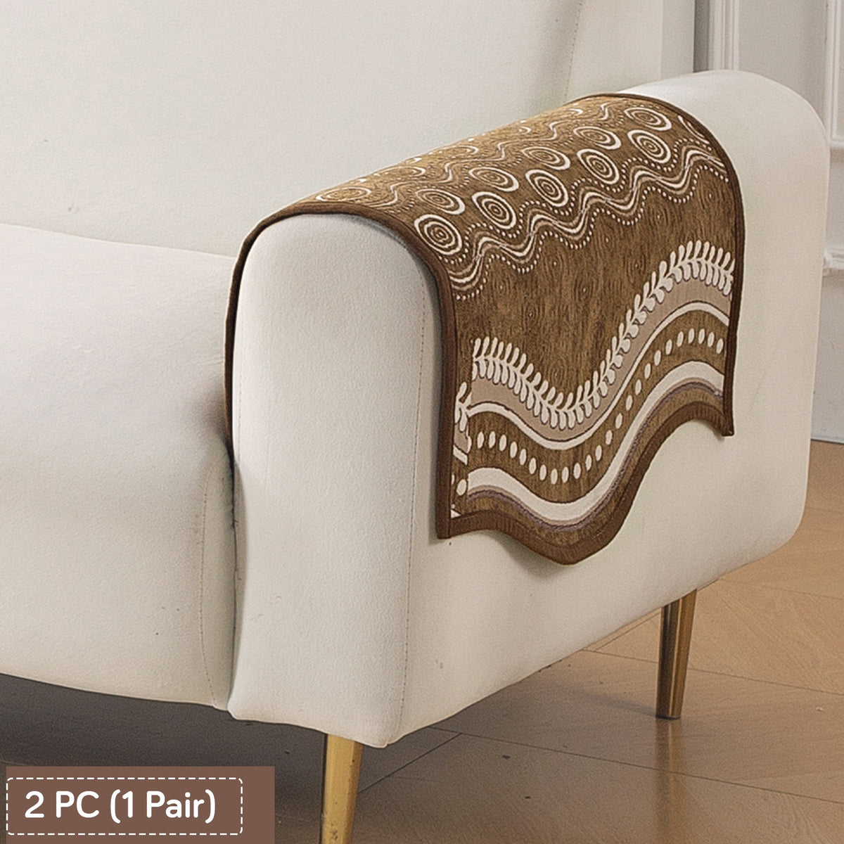 Serene Curves Sofa Cover Mat, Flowy Swirl