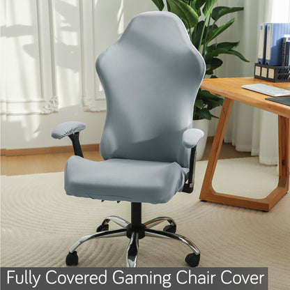 Gaming Chair Cover Stretchable Computer Rotating Chair Seat Covers Slipcover, Smoke Grey