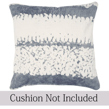 Luxury Wavy Plush Cushion Cover for Sofa - Pewter Grey