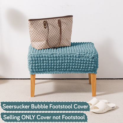 Aria Nova 280 GSM Bubble Stretchable Foot Rest Stool Cover, Tropical Teal