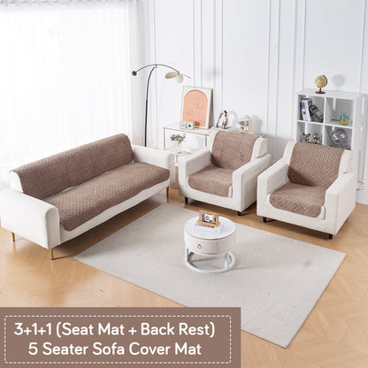 Modern Matrix 5-Seater Reversible Sofa Cover (3+1+1), Light Taupe