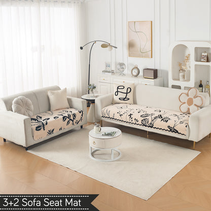 Luxury Plush Sherpa Anti Slip L Shape & Combination Sofa Mat, 'Noirea Series'|Butterfly Garden