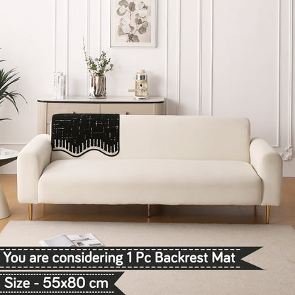 Premium Supple Soft Wavy with Curve Sofa Cover Mat, Black
