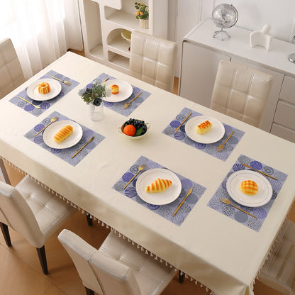 Color Splash PVC Mats for Dining Table, Abstract Disc - Lavender Blue