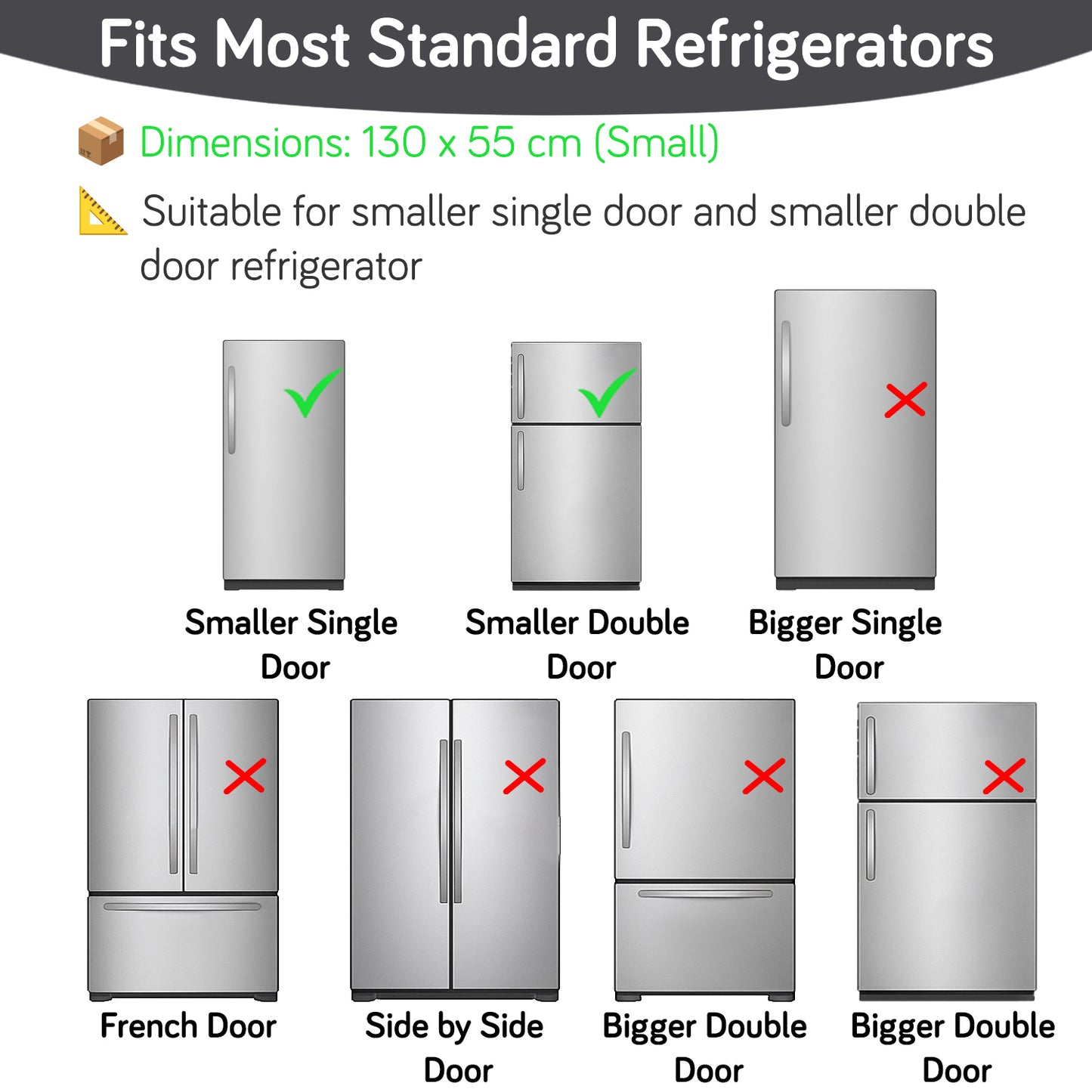 Small / Large Fridge Cover Top | For Smaller Single Door, Double Door and Bigger Double Door Refrigerator - Waterproof, Printed with 6 Side Pockets, Playful Cats