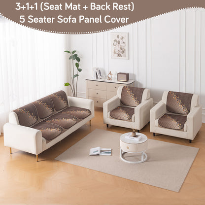 LoomVerse Quilted Sofa Cover Set Washable Sofa Panel for Seat & Back - Autumn Drape