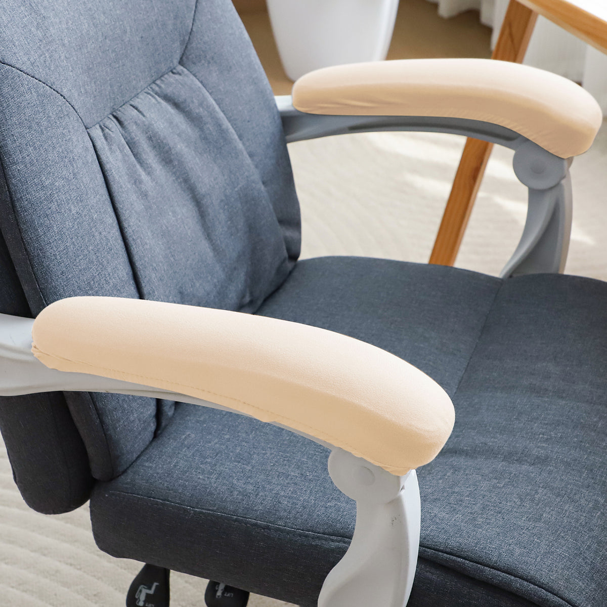 140gsm Armrest Covers for Office Chair (Elastic Style), 1 Pair, Beige