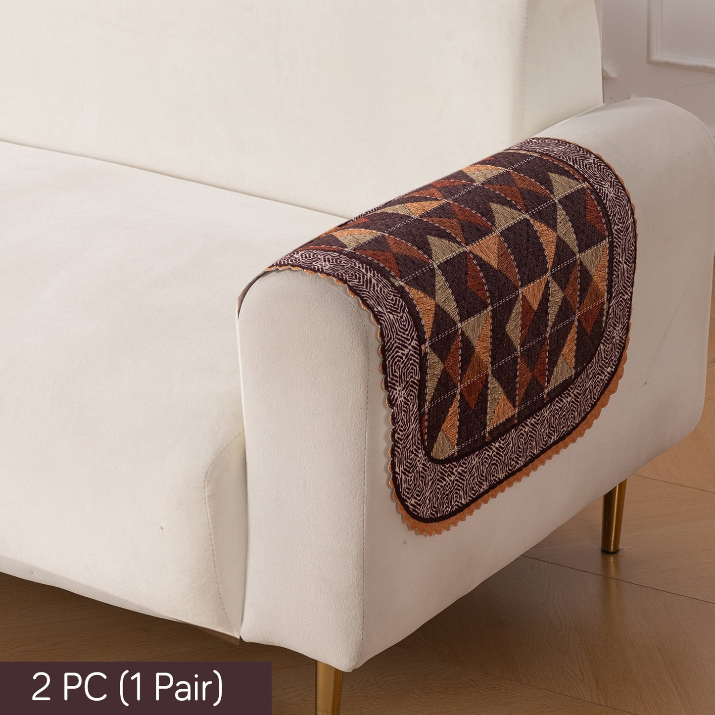 HeavenHue Fleece Soft Touch Quilted Sofa Cover Set Washable Sofa Panel for Seat & Back - Rustic Mosaic