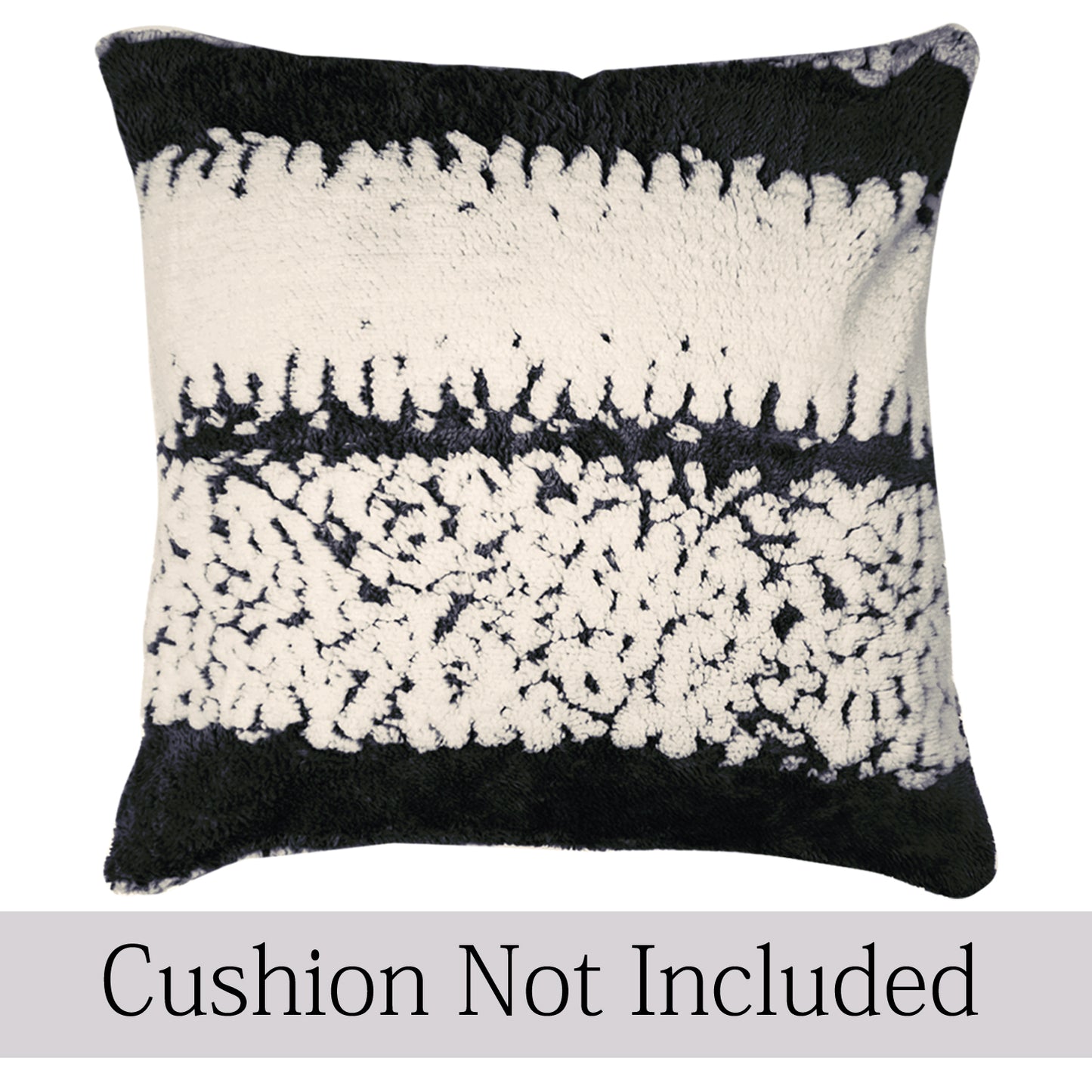 Luxury Wavy Plush Cushion Cover for Sofa - Black