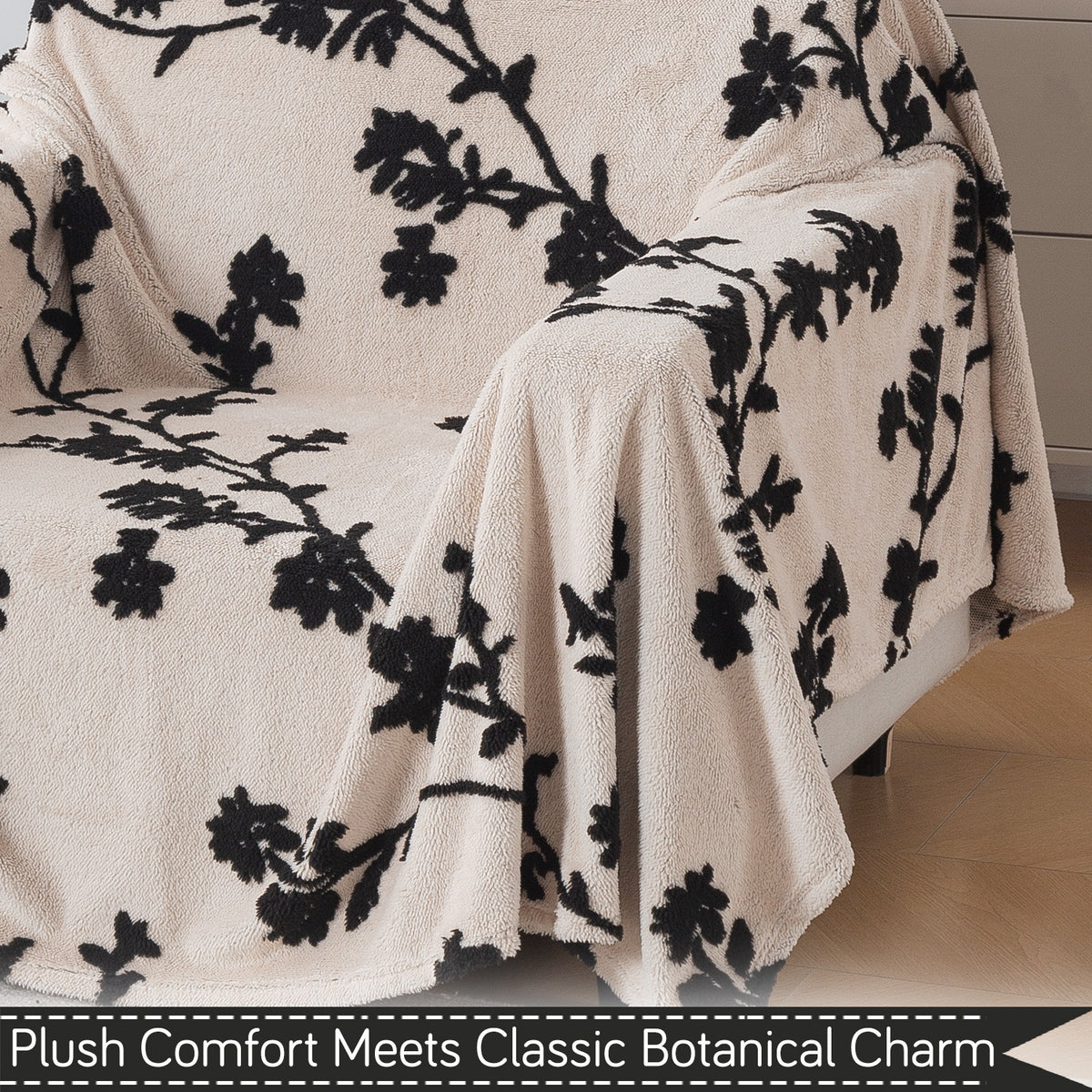 Buy Botanical Vine Noirea Series Luxury Plush Sofa Throw Blanket – Single Seater Sofas | HOKIPO