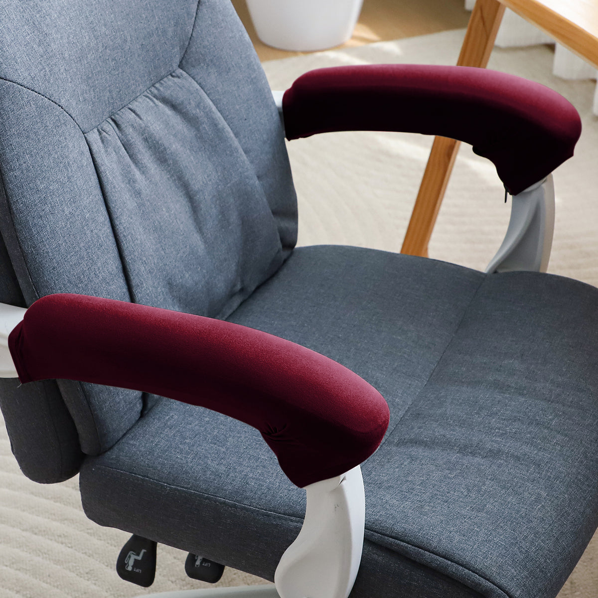 140gsm Armrest Covers for Office Chair (Zipper Style), 1 Pair, Burgundy