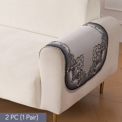HeavenHue Fleece Soft Touch Quilted Sofa Cover Set Washable Sofa Panel for Seat & Back - Twilight Lace
