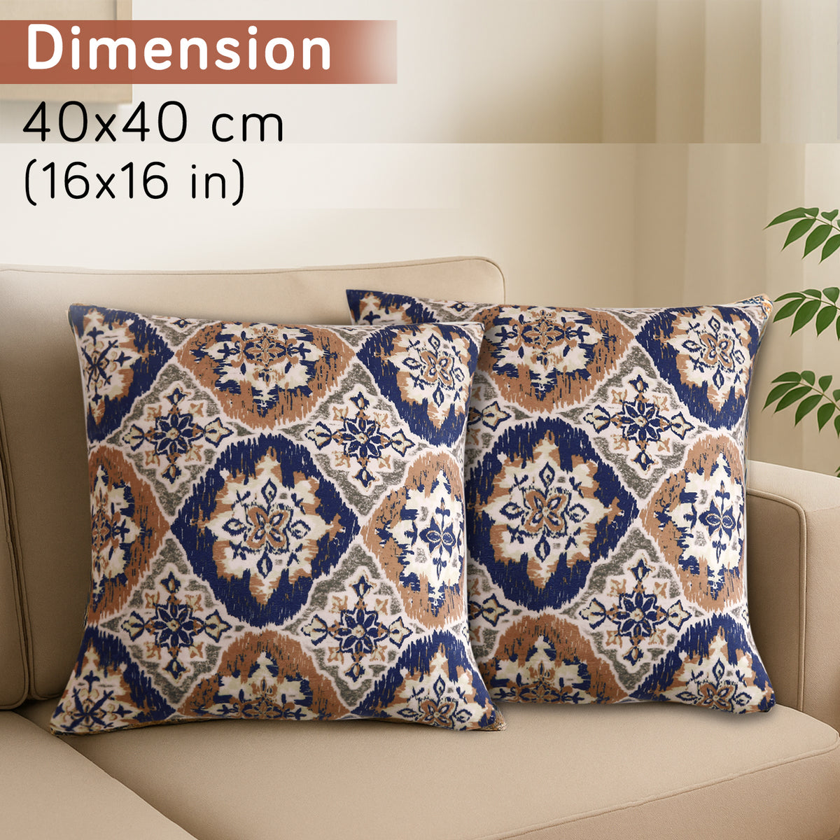 Buy Indigo Moroccan Charm Printed Zippered Velvet Sofa Pillow Covers