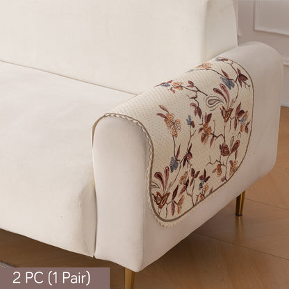 HeavenHue Fleece Soft Touch Quilted Sofa Cover Set – Washable Sofa Panel for Seat & Back - Autumn Whisper