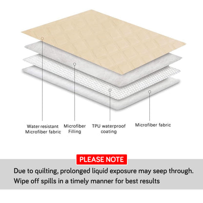 Waterproof Quilted Recliner Sofa Mat for One Seater Recliner Sofa, Cream