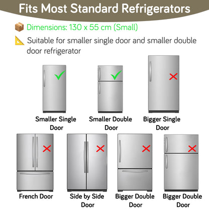 Small / Large Fridge Cover Top | For Smaller Single Door, Double Door and Bigger Double Door Refrigerator - Waterproof, Printed with 6 Side Pockets, Woodland Village