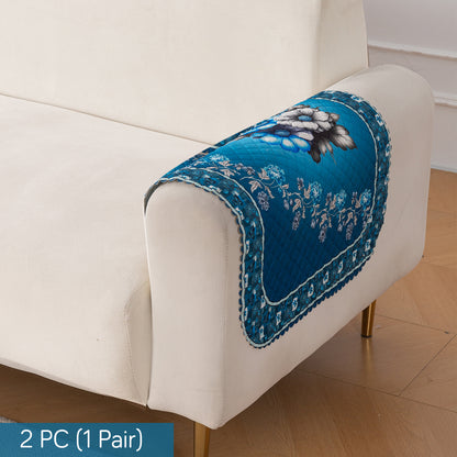 LoomVerse Quilted Sofa Cover Set Washable Sofa Panel for Seat & Back - Royal Meadow