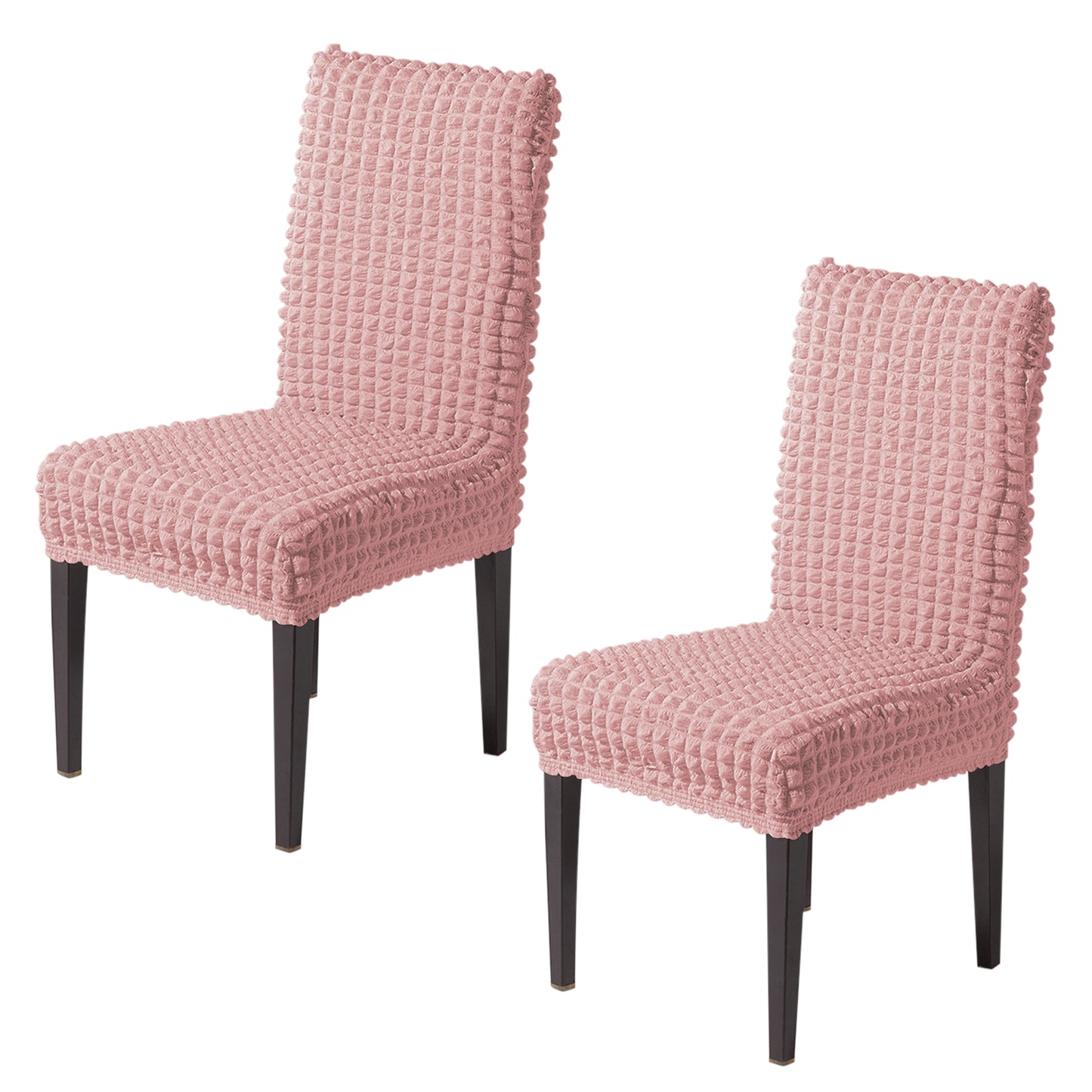 Aria Nova Bubble 280 GSM Dining Chair Cover Set of 1/2/4/6, Tea Rose Pink