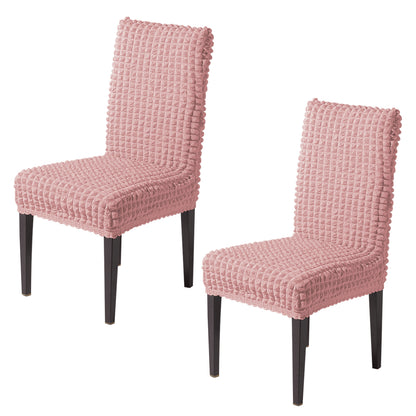 Aria Nova Bubble 280 GSM Dining Chair Cover Set of 1/2/4/6, Tea Rose Pink