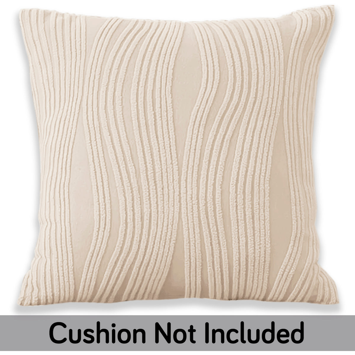 Nestiva Series Premium Knitting Jacquard Sofa Cushion Cover - Skimmed Cream