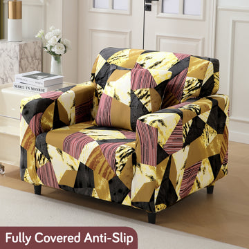 Wine Abstract Geometry Fabric anti-slip, stretchable single latest sofa cover​