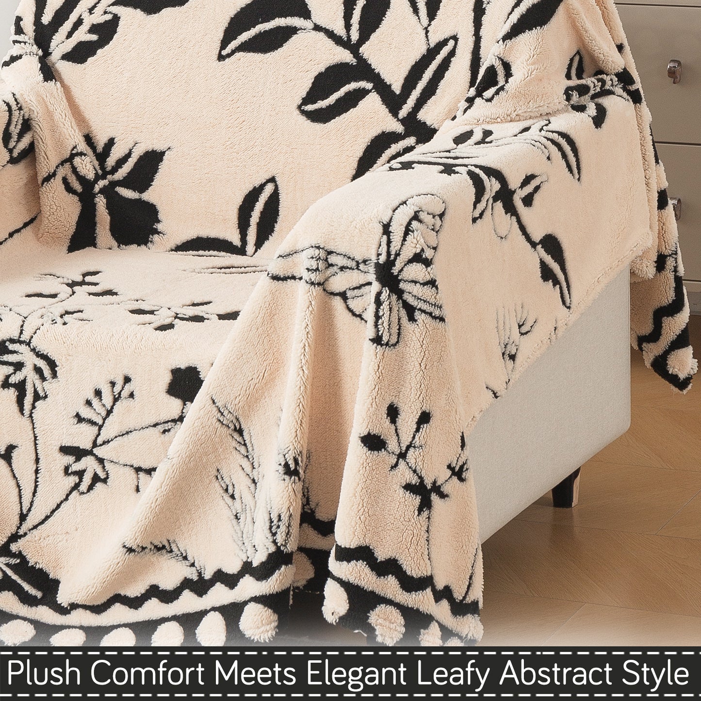 Buy Butterfly Garden Noirea Series Luxury Plush Sofa Throw Cover | HOKIPO 