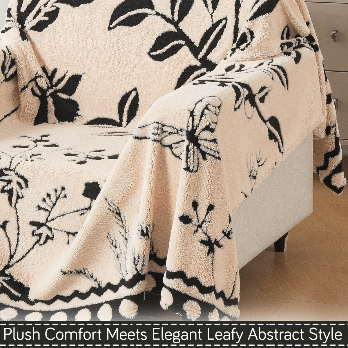 Buy Butterfly Garden Noirea Series Luxury Plush Sofa Throw Cover | HOKIPO 