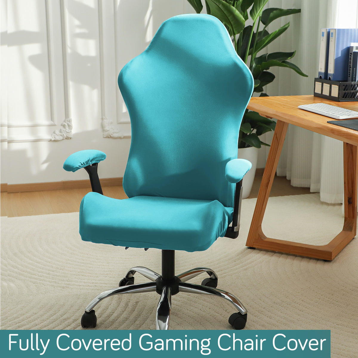 Gaming Chair Cover Stretchable Computer Rotating Chair Seat Covers Slipcover, Sky Blue