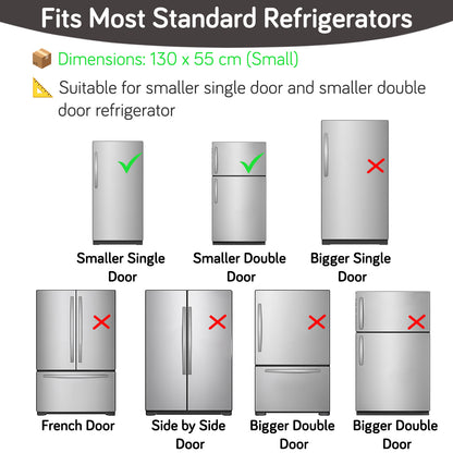 Small / Large Fridge Cover Top | For Smaller Single Door, Double Door and Bigger Double Door Refrigerator - Waterproof, Printed with 6 Side Pockets, Whimsical Bottles
