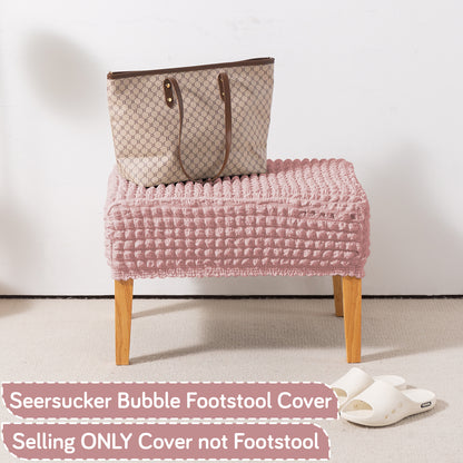 Aria Nova 280 GSM Bubble Stretchable Foot Rest Stool Cover, Tea Rose Pink