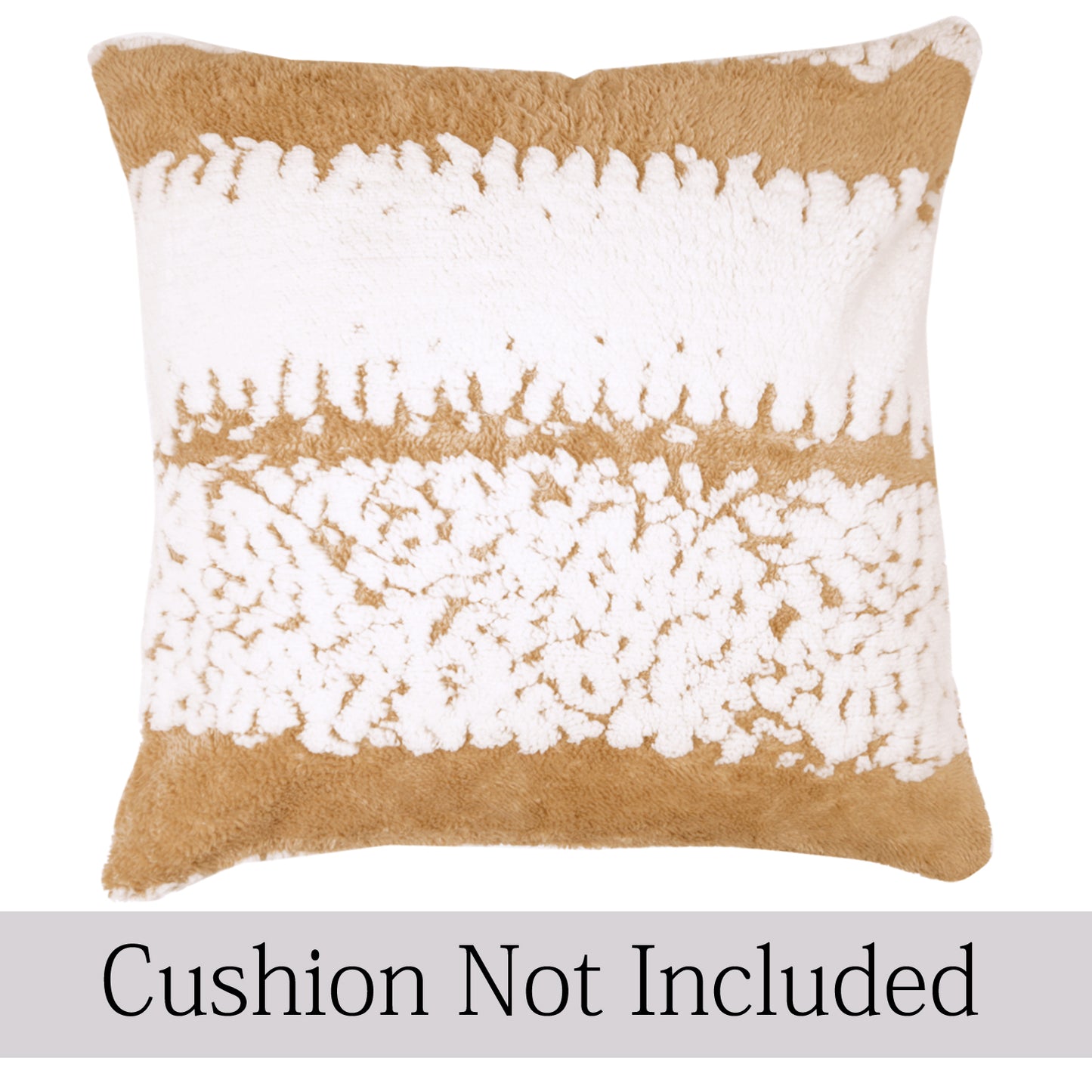 Luxury Wavy Plush Cushion Cover for Sofa - Desert Brown