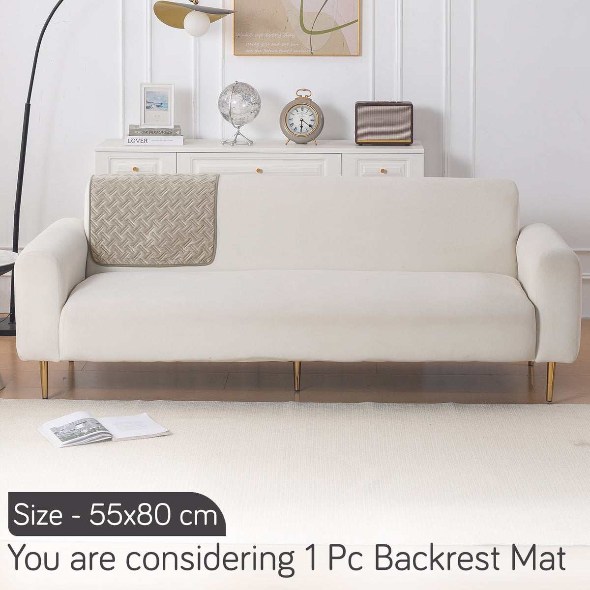 Softline Quilted Sofa Cover Mat, Latte Brown