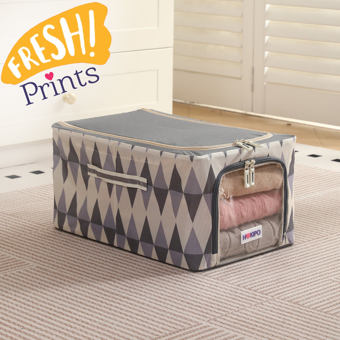Foldable Cloth Storage  Box Organizer for Wardrobe - Ash Mirage