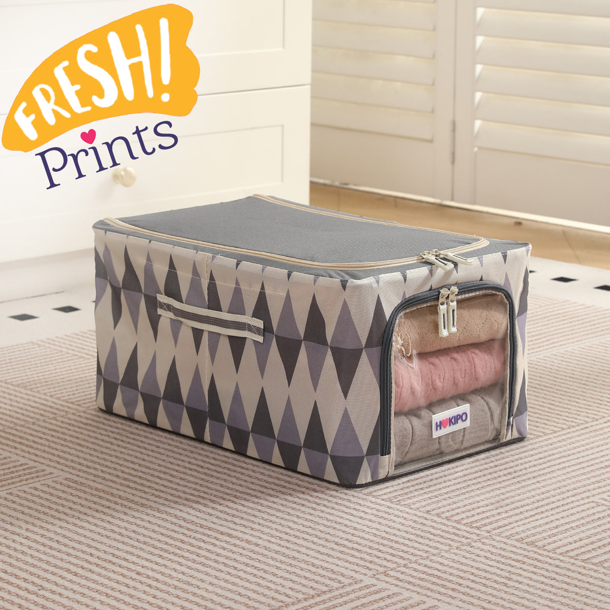 Foldable Cloth Storage  Box Organizer for Wardrobe - Ash Mirage