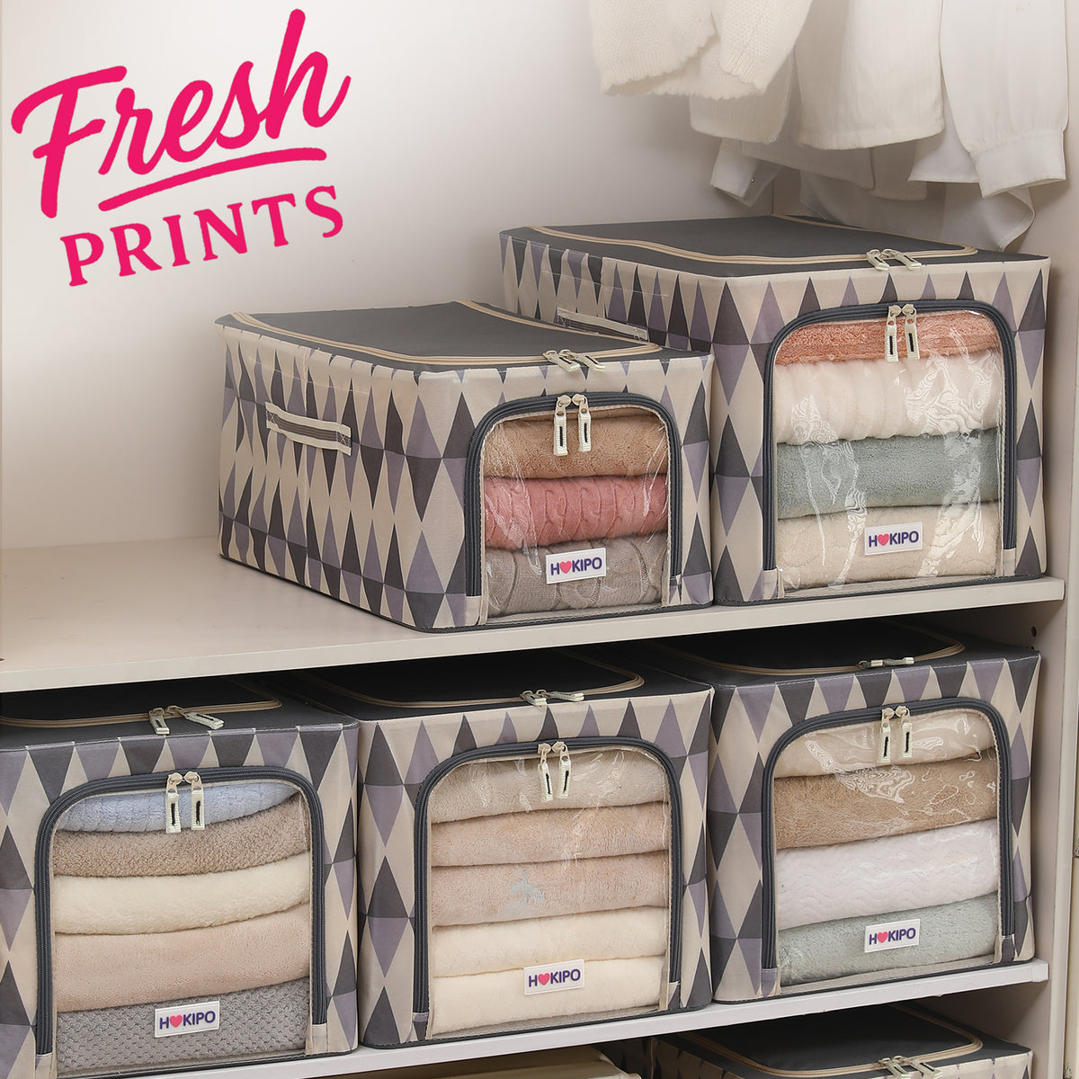 Foldable Cloth Storage  Box Organizer for Wardrobe - Ash Mirage