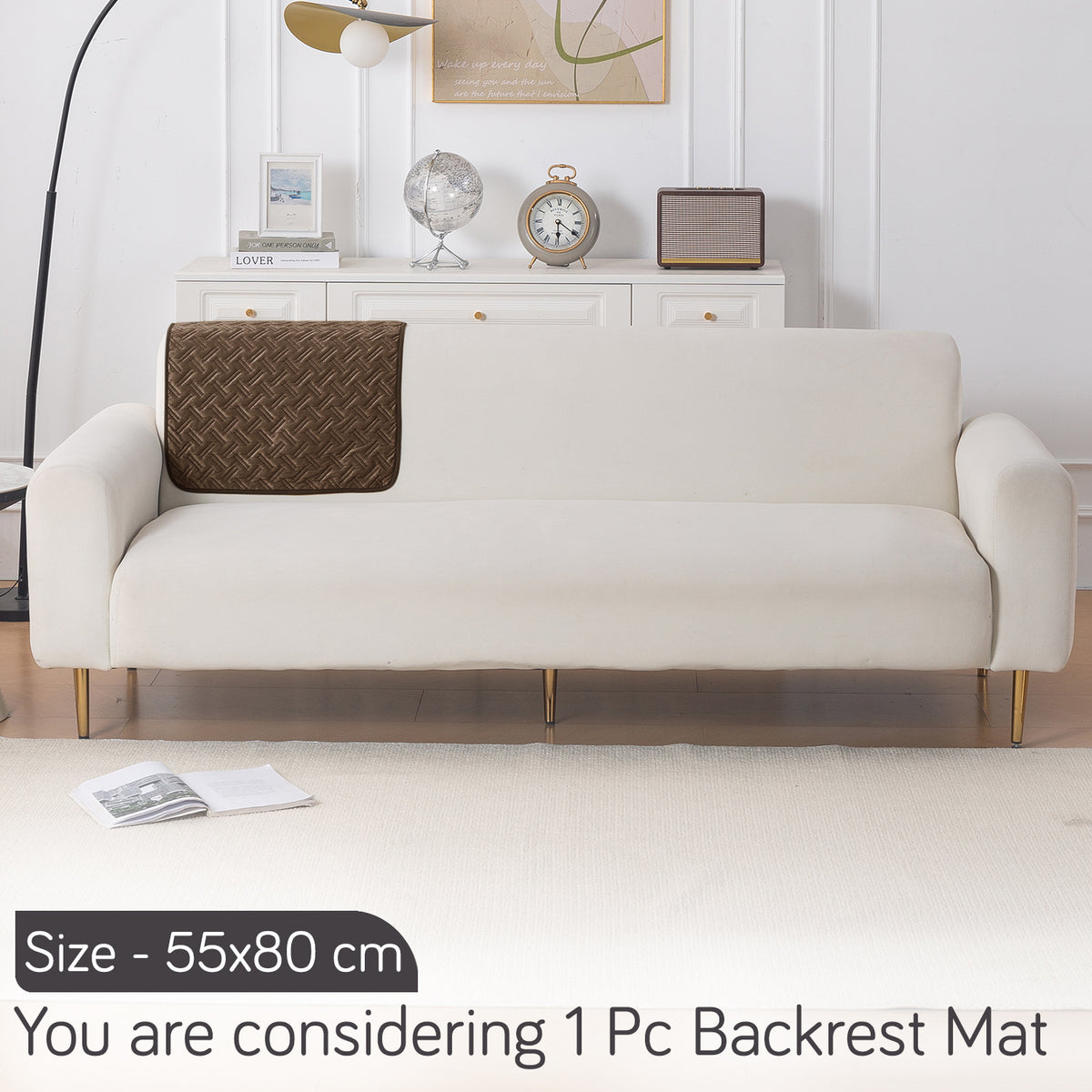 Softline Quilted Sofa Cover Mat, Chocolate Brown