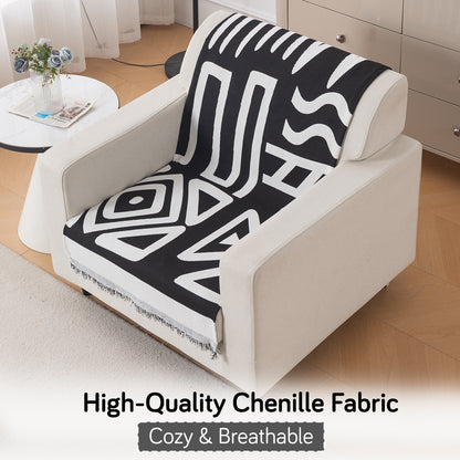 Urban Tribe Premium Chenille Fabric Sofa Cover, Black