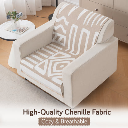 Urban Tribe Premium Chenille Fabric Sofa Cover, Beige