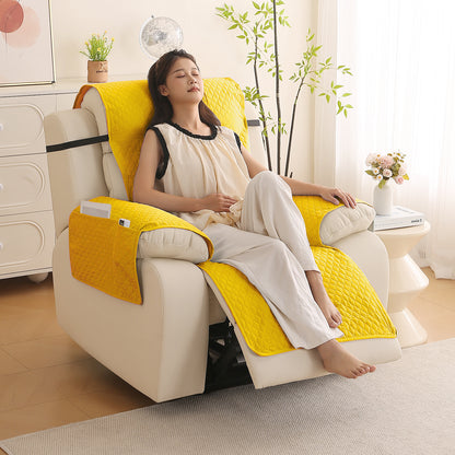 Quilted Recliner Mats for 1 Seater Recliner Sofa, Yellow