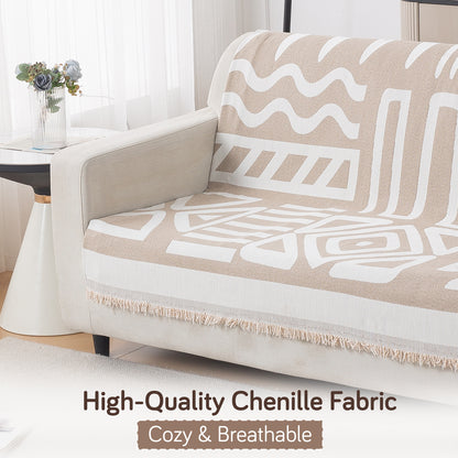 Urban Tribe Premium Chenille Fabric Sofa Cover, Beige