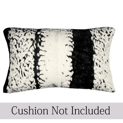 Luxury Wavy Plush Cushion Cover for Sofa - Black