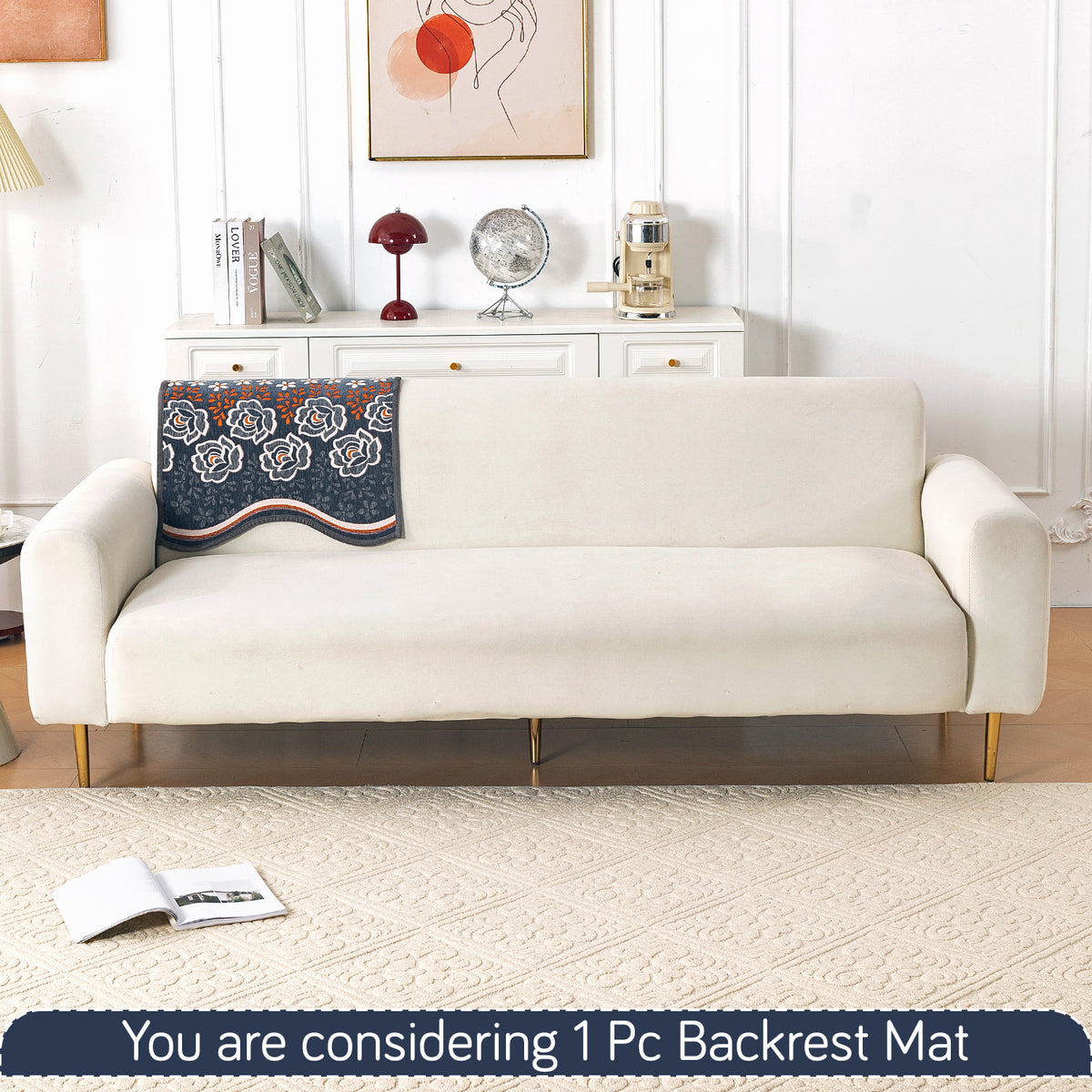Serene Curves Sofa Cover Mat, Blossom Flower
