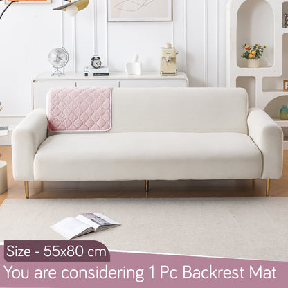 Diamond Tuft Plush Sofa Cover Mat, Blush Pink