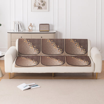 LoomVerse Quilted Sofa Cover Set Washable Sofa Panel for Seat & Back - Autumn Drape