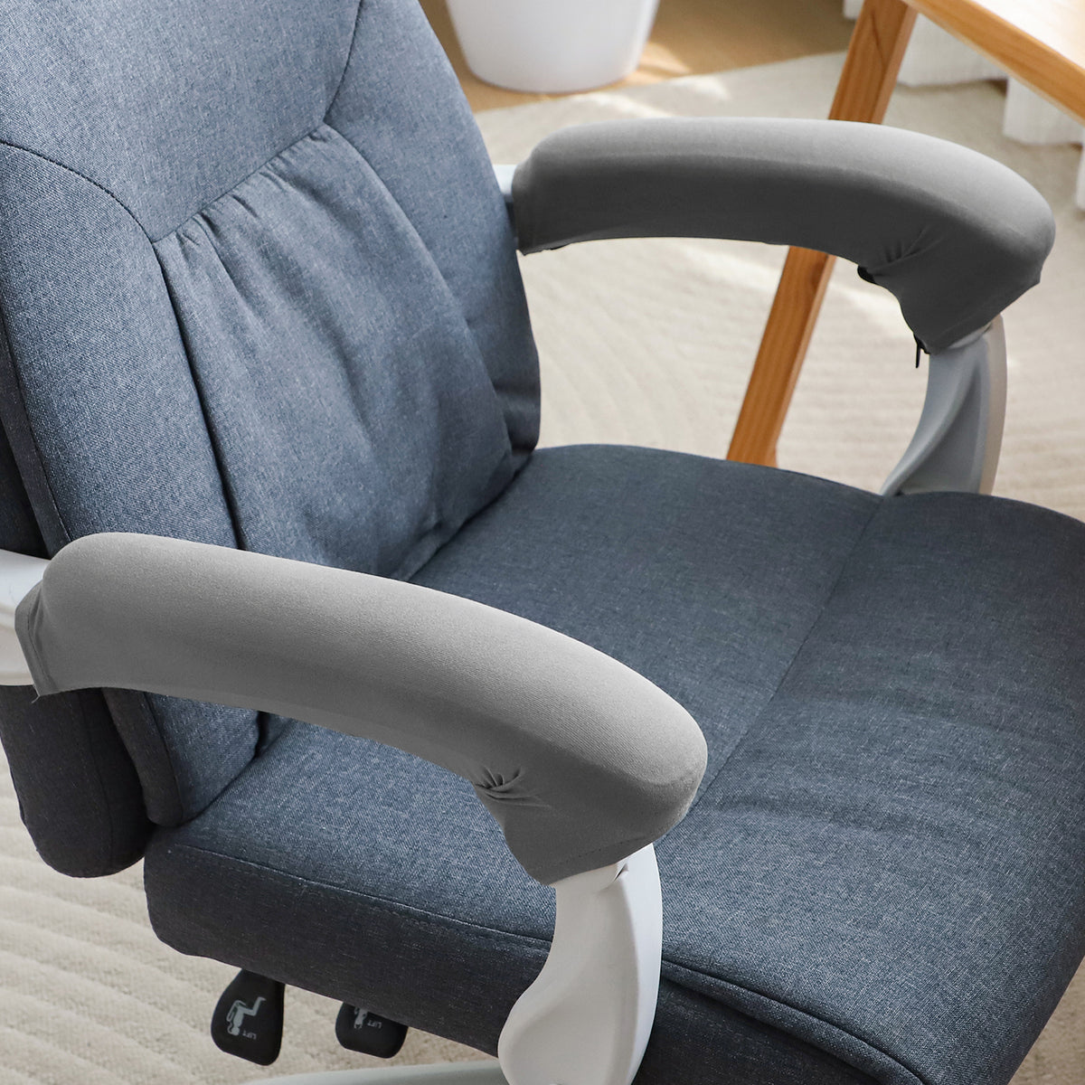 140gsm Armrest Covers for Office Chair (Zipper Style), 1 Pair, Smoke Grey