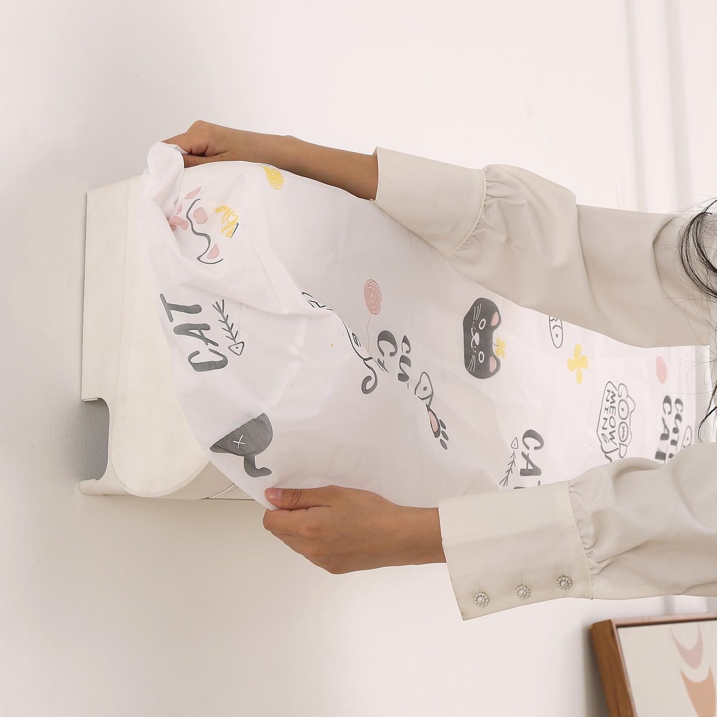 Dustproof, Waterproof & Washable Indoor AC Cover -  Playful Cats