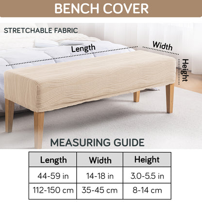 Nestiva Series 200gsm Knitting Jacquard Bench Cover - Skimmed Cream