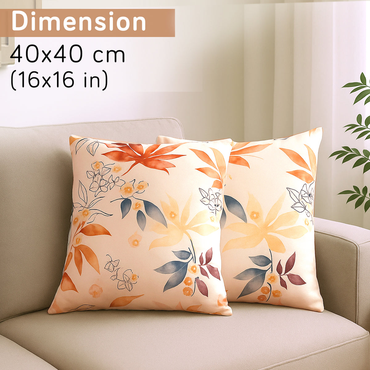 Buy Amber Serene Flora Printed Zippered Velvet Sofa Pillow Covers
